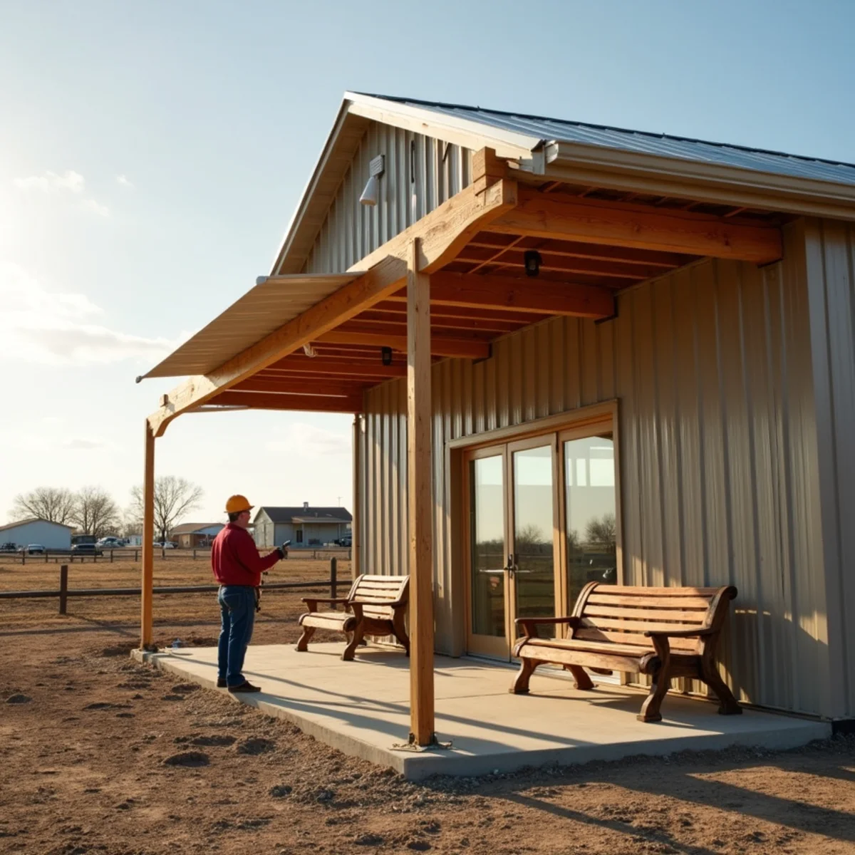 Awnings installation by Kraft Fencing in Gridley KS
