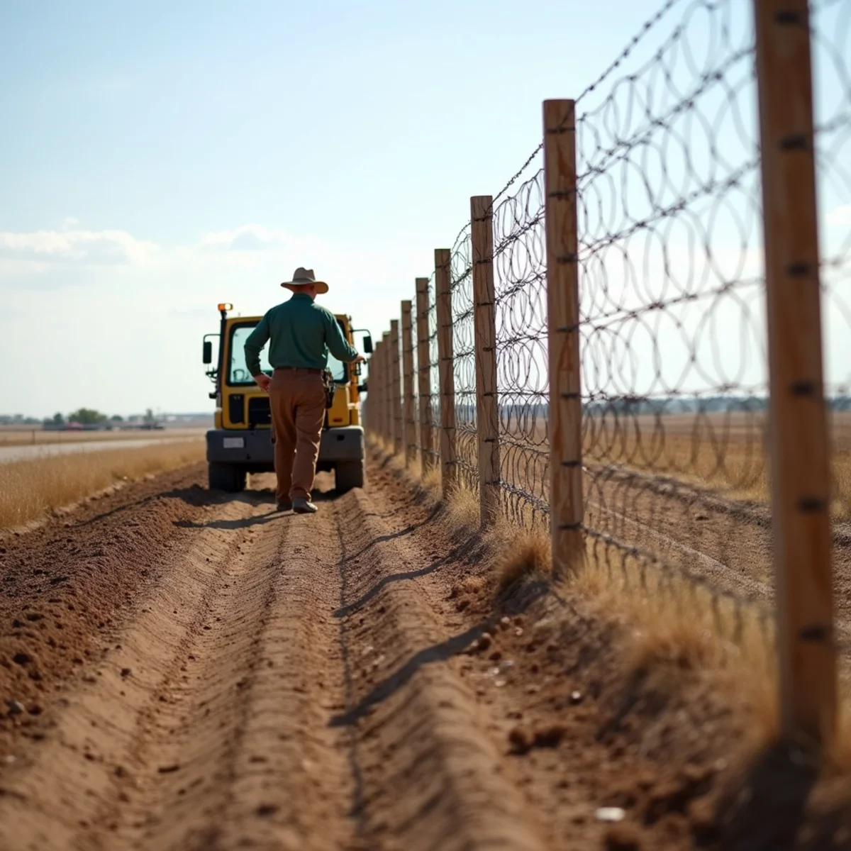 Barbed Wire Fence installation by Kraft Fencing in Gridley KS