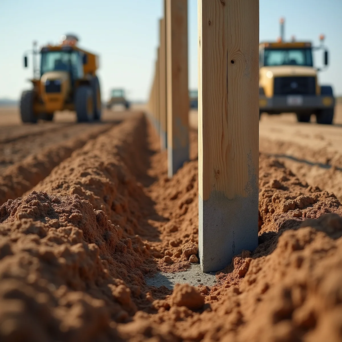 Deep concrete post footing excavation in Burlingame Kansas soil