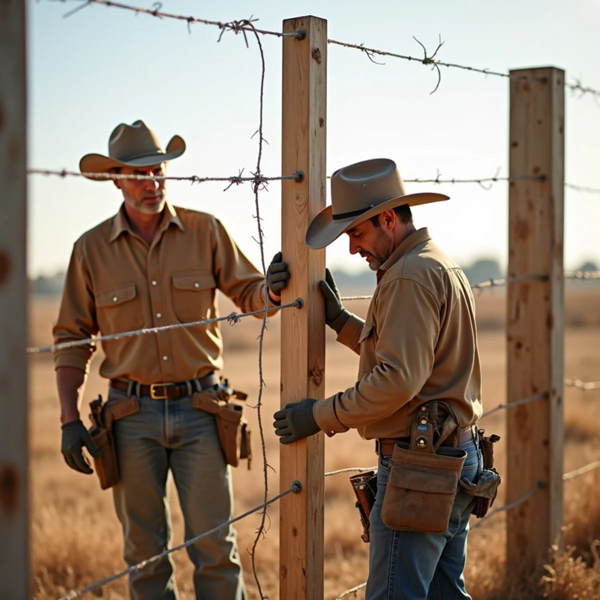 Fence Post Repair installation by Kraft Fencing in Gridley KS