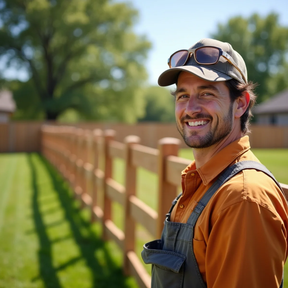 Flawlessly aligned residential backyard fence project in Kansas