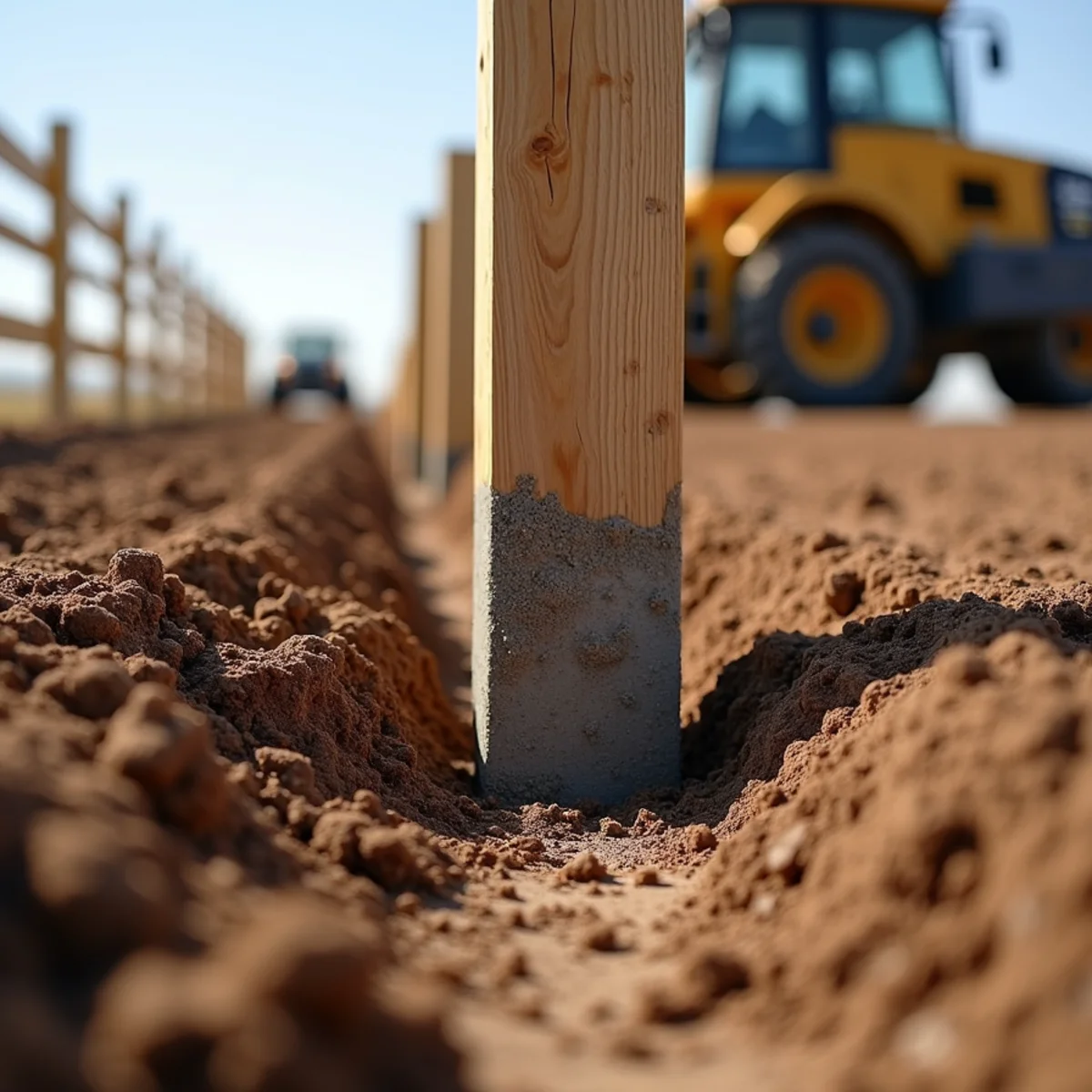 Deep concrete post footing excavation in Toronto Kansas soil