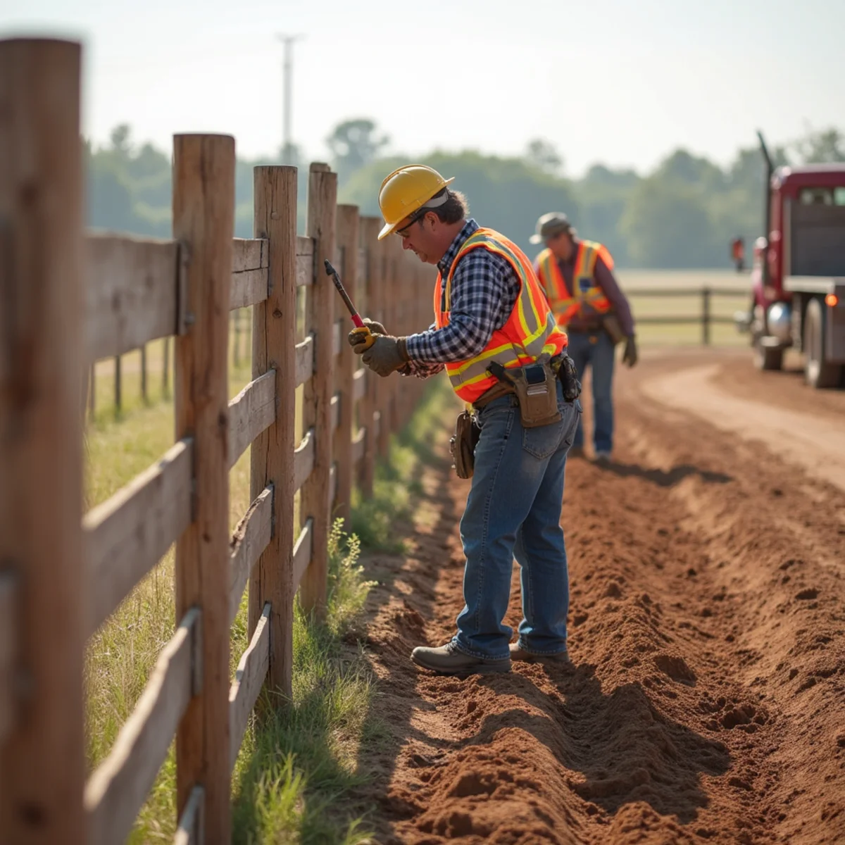 Vehicle Damage Fence Repair installation by Kraft Fencing in Gridley KS